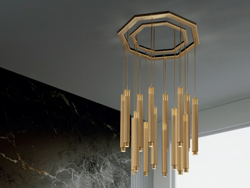 CASTEL - LED metal chandelier by Euroluce Lampadari - view 2